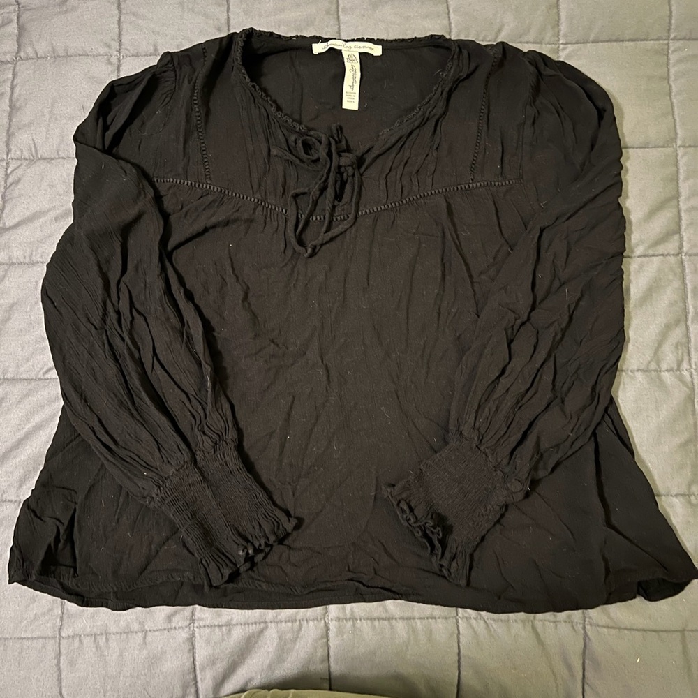 American Rag Black Long Sleeve Blouse